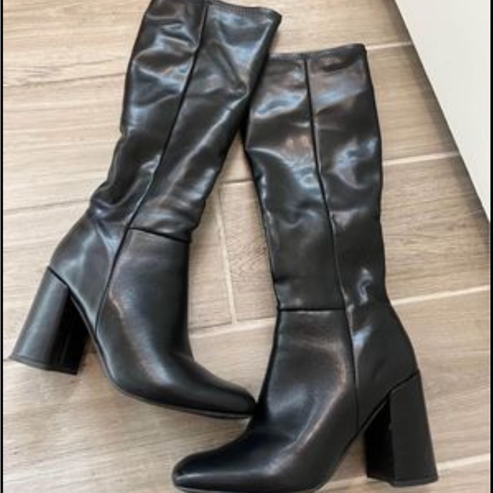 Black knee high boots